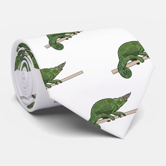 Cravate Illustration du caméléon de Jackson (Roulé)