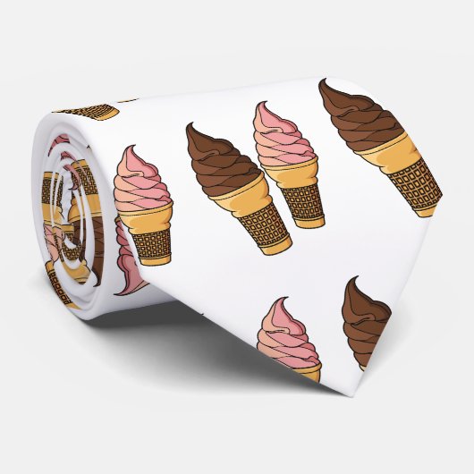 Cravate Illustration du cône de crème glacée (Roulé)