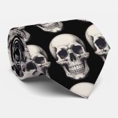 Cravate Illustration du crâne (Roulé)