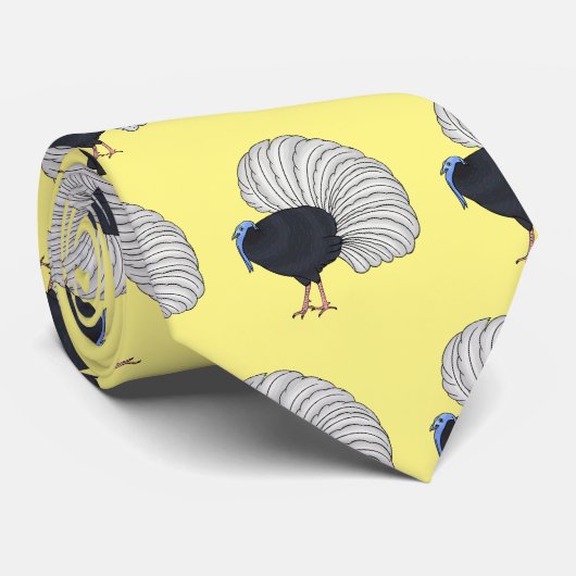 Cravate Illustration du faisan de Bulwer (Roulé)