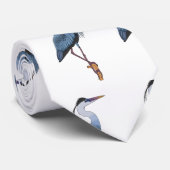Cravate Illustration du grand héron bleu (Roulé)