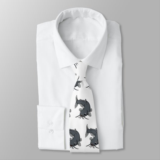 Cravate Illustration du poisson-chat mignon (Attaché)