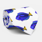 Cravate Illustration du poisson de la cuve bleue (Roulé)