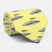 Cravate Illustration d'un bateau à moteur (Roulé)