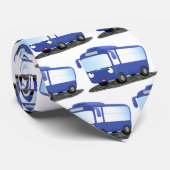 Cravate Illustration d'un bus moderne bleu mignon (Roulé)