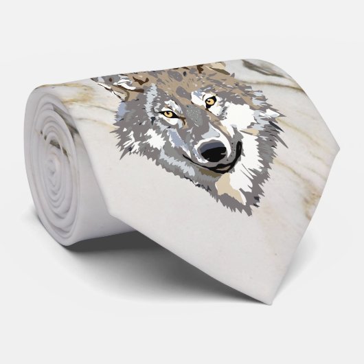 Cravate Illustration d'un loup (Roulé)