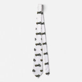 Cravate Illustration d'une moto de croiseur militaire (Devant)