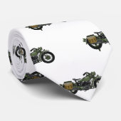 Cravate Illustration d'une moto de croiseur militaire (Roulé)