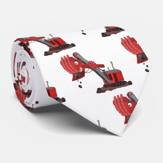Cravate Illustration d'une pelle à vapeur rouge mou (Roulé)