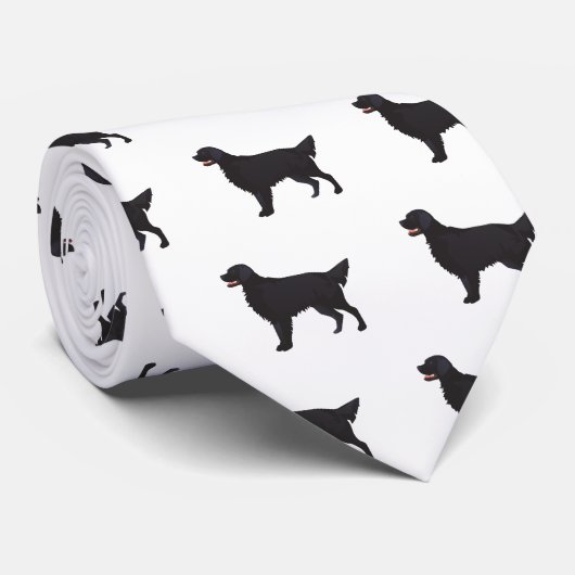 Cravate Illustration Flat-Coated Retriever Dog Breed (Roulé)