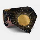 Cravate Illustration Gold Sun Moon Planètes Space (Roulé)