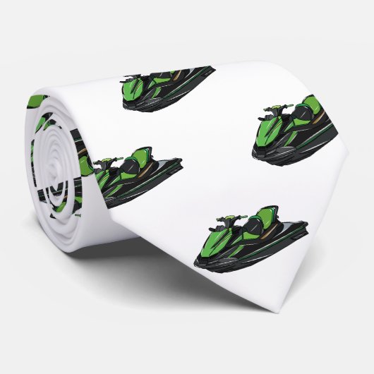 Cravate Illustration Jet ski (Roulé)