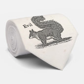Cravate Illustration mauvaise d'écureuil de 1800s vintages (Roulé)