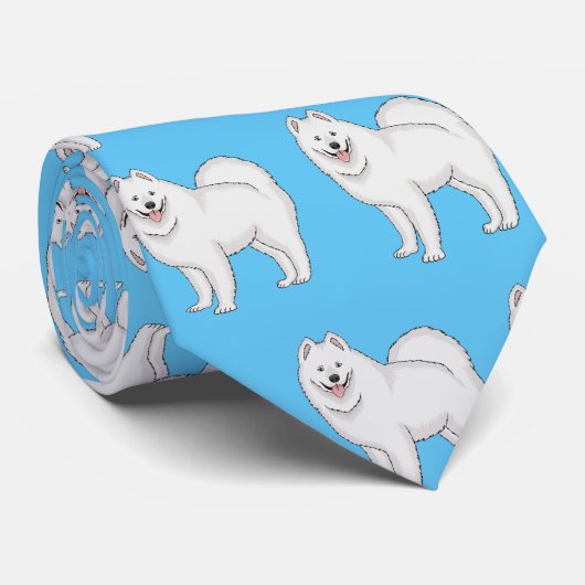 Cravate Illustration Samoyed dog (Roulé)