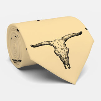 Cravate Illustration vintage de crâne d'aurochs