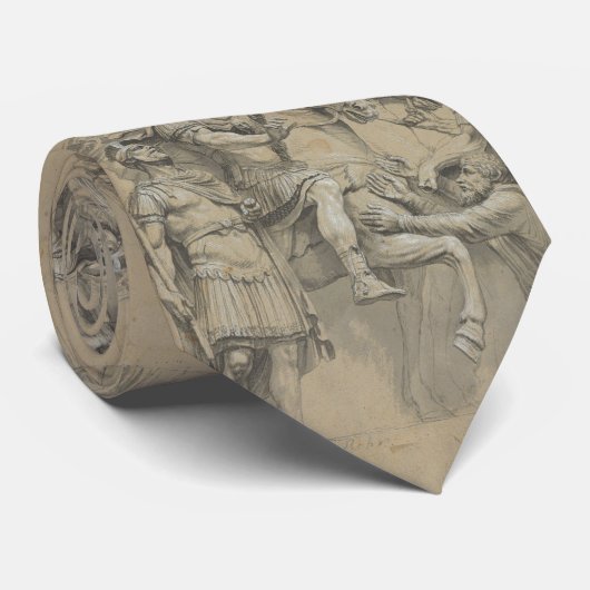 Cravate Illustration vintage de Marcus Aurelius à cheval (Roulé)