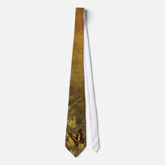 Cravate Illustration vintage de papillon de style (Devant)