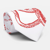 Cravate Illustration vintage rouge de tentacules de poulpe (Roulé)