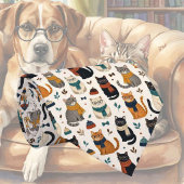 Cravate Illustrations de chat hipster avec lunettes