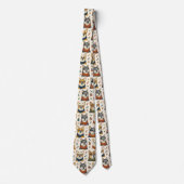 Cravate Illustrations de chien hipster avec lunettes (Devant)