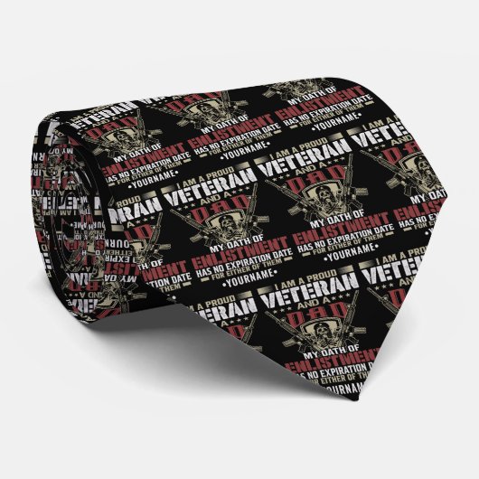 Cravate I'm Proud To Be A Veteran And A Dad (Roulé)