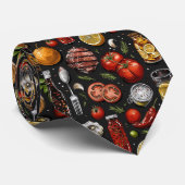 Cravate Image de produits et d'épices de barbecue. (Roulé)
