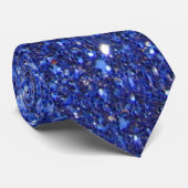Cravate Image en faux parties scintillant bleu foncé (Roulé)