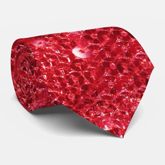Cravate Image Motif Faux Red Sequin Look (Roulé)