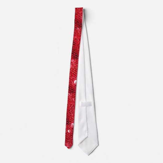 Cravate Image Motif Faux Red Sequin Look (Dos)