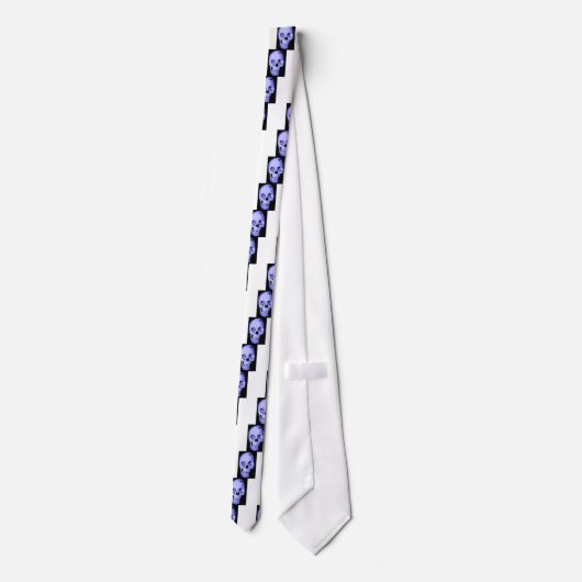 Cravate Imaginaire d'art Pop Crâne bleu (Dos)