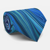 Cravate Imaginaire Fleur Bleue Motif, Art Fractal Abstrait (Roulé)