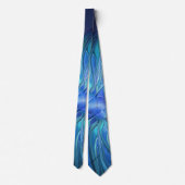 Cravate Imaginaire Fleur Bleue Motif, Art Fractal Abstrait (Dos)