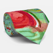 Cravate Imaginaire Fleurs rouges (Roulé)