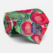 Cravate Imaginaire Fleurs rouges Mini (Roulé)