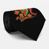 Cravate Imaginaire psychédélique Dragon fractal exotique P (Roulé)