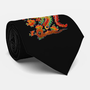 Cravate Imaginaire psychédélique Dragon fractal exotique P