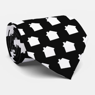 Cravate Immobiliers de monogramme d'architecte noir