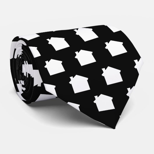 Cravate Immobiliers de monogramme d'architecte noir (Roulé)