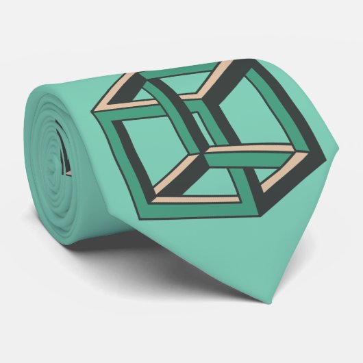 Cravate impossible d'illusion optique de cube (Roulé)