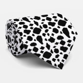 Cravate Impression animalière vache noir et blanc (Roulé)