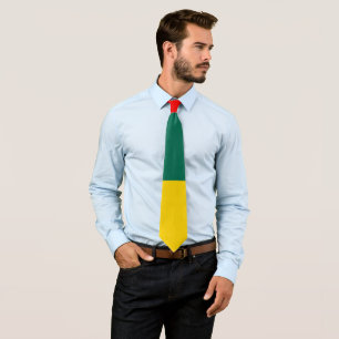 Cravate Impression bloc couleur vert jaune et rouge