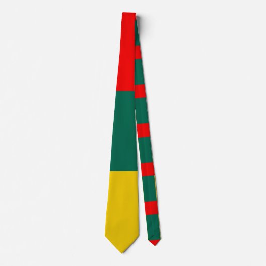 Cravate Impression bloc couleur vert jaune et rouge (Devant)