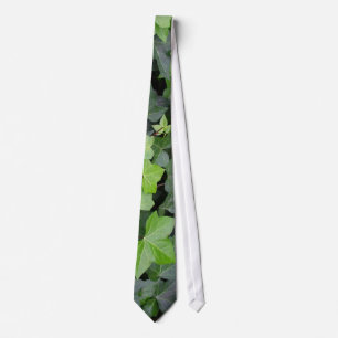 Cravate Impression botanique verte Ivy