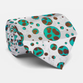 Cravate Impression Brown et Turquoise dalmate (Roulé)