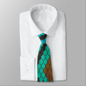 Cravate Impression Brown et Turquoise de serpent (Attaché)