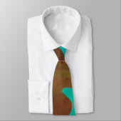 Cravate Impression Brown et Turquoise de vache (Attaché)
