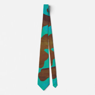 Cravate Impression Brown et Turquoise de vache