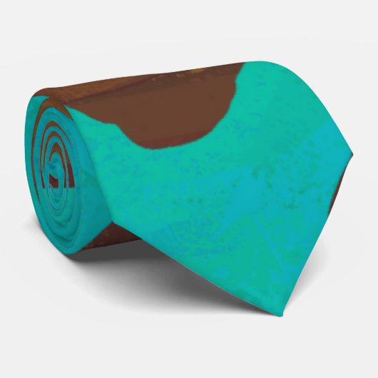 Cravate Impression Brown et Turquoise de vache (Roulé)
