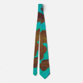 Cravate Impression Brown et Turquoise de vache (Dos)