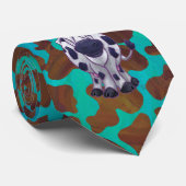 Cravate Impression Brown et Turquoise de vache (Roulé)